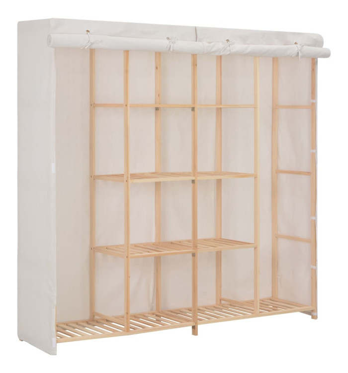Garde-robe Blanc 173x40x170 cm Tissu | Mobilier & Déco