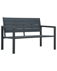Banc de jardin 120 cm PEHD Gris Aspect de bois | Mobilier & Déco