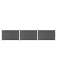 Ensemble de panneau de clôture WPC 526x105 cm Noir | Mobilier & Déco