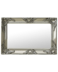 Miroir mural style baroque 60x40 cm Argenté | Mobilier & Déco