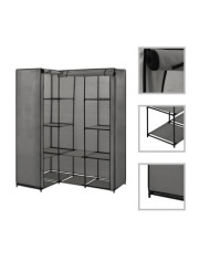 Garde-robe d'angle Gris 130 x 87 x 169 cm | Mobilier & Déco