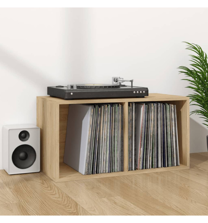 Boîte de rangement de vinyles Chêne sonoma 71x34x36 cm | Mobilier & Déco