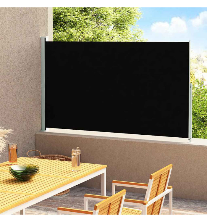 Auvent latéral rétractable de patio 180x300 cm Noir | Mobilier & Déco