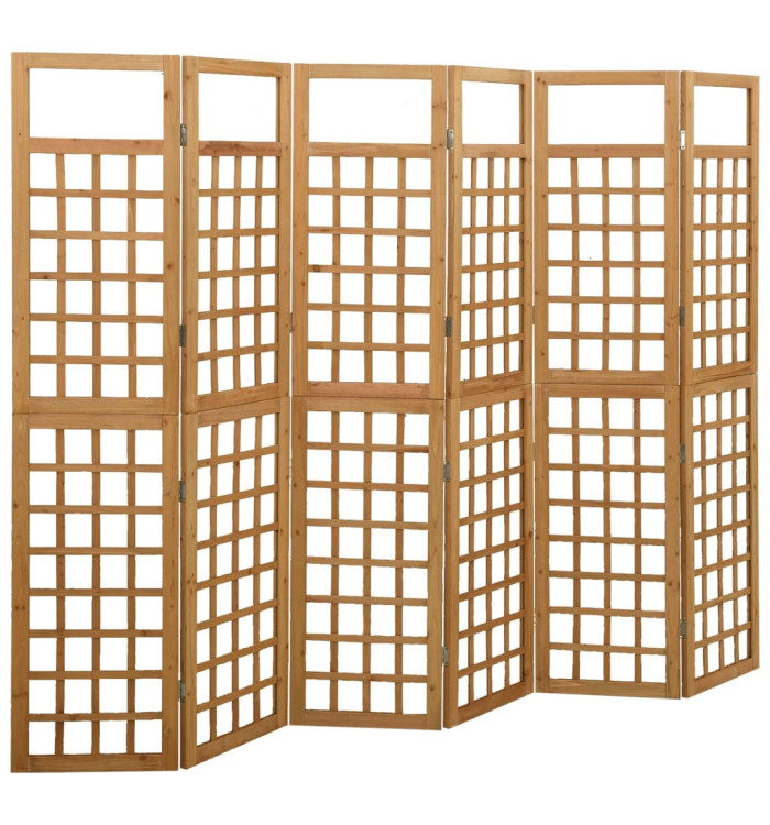 Cloison de séparation à 6 panneaux/treillis bois sapin massif | Mobilier & Déco