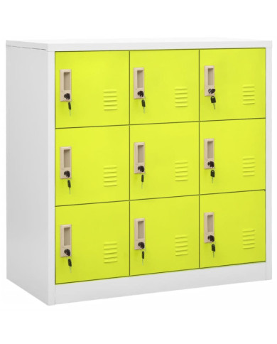 Armoire à casiers Gris clair et vert 90x45x92,5 cm Acier | Mobilier & Déco