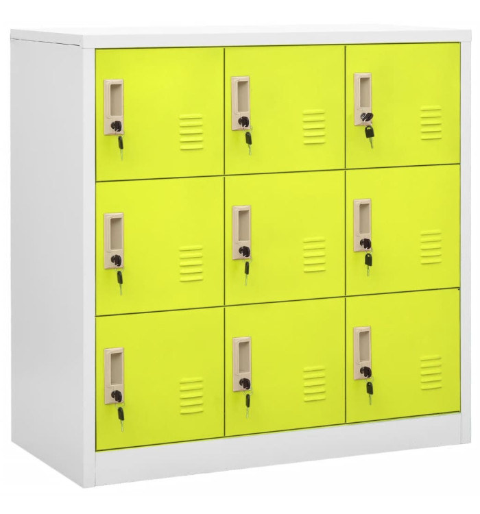 Armoire à casiers Gris clair et vert 90x45x92,5 cm Acier | Mobilier & Déco