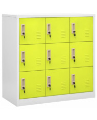 Armoire à casiers Gris clair et vert 90x45x92,5 cm Acier | Mobilier & Déco