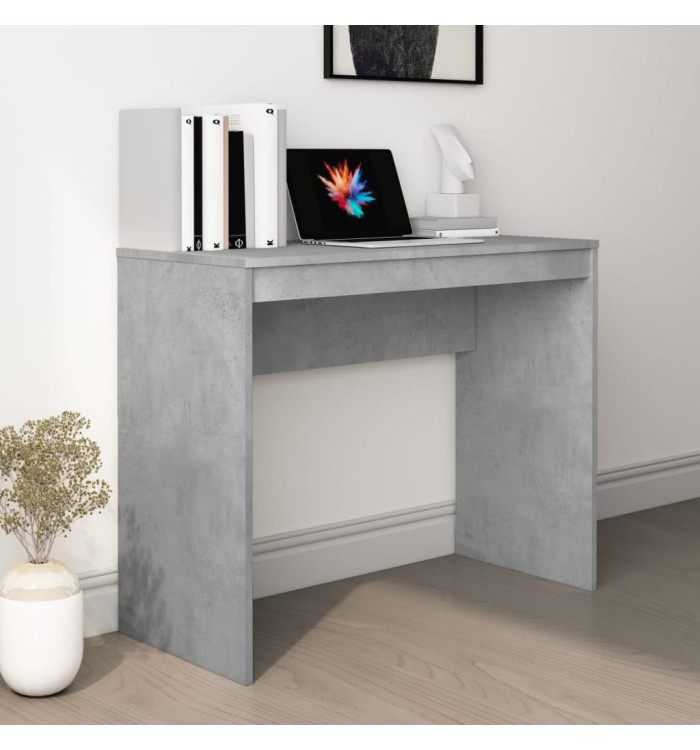 Bureau Gris béton 90x40x72 cm Bois d'ingénierie | Mobilier & Déco