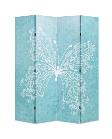 Cloison de séparation pliable 160 x 170 cm Papillon Bleu | Mobilier & Déco