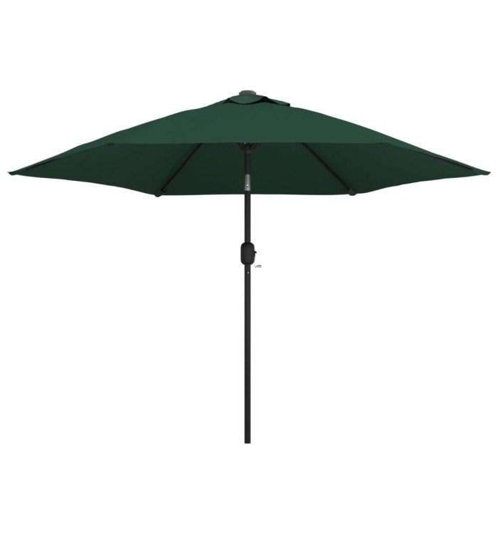 Parasol vert 3 m mât en acier | Mobilier & Déco