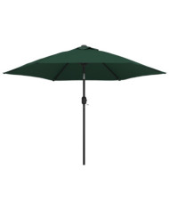 Parasol vert 3 m mât en acier | Mobilier & Déco