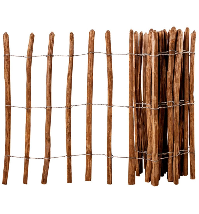Clôture à piquets Bois de noisetier 90x500 cm | Mobilier & Déco