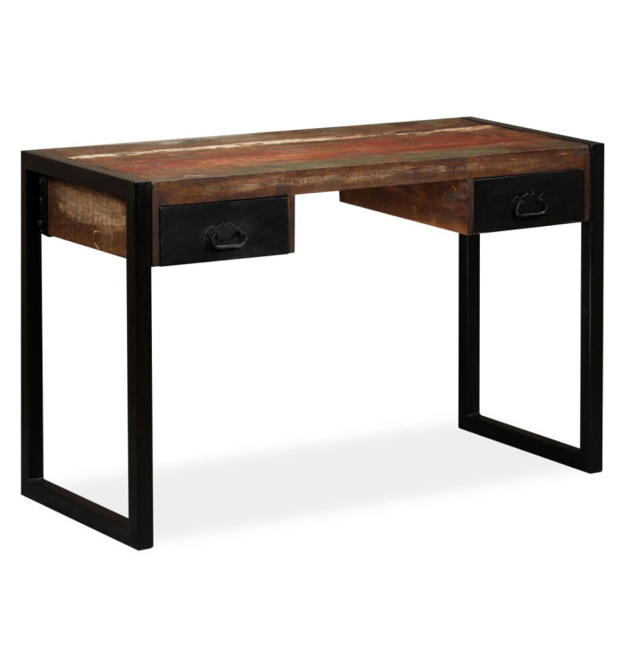 Bureau avec 2 tiroirs Bois de récupération massif 120x50x76 cm | Mobilier & Déco