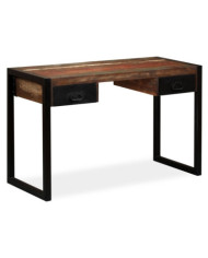 Bureau avec 2 tiroirs Bois de récupération massif 120x50x76 cm | Mobilier & Déco