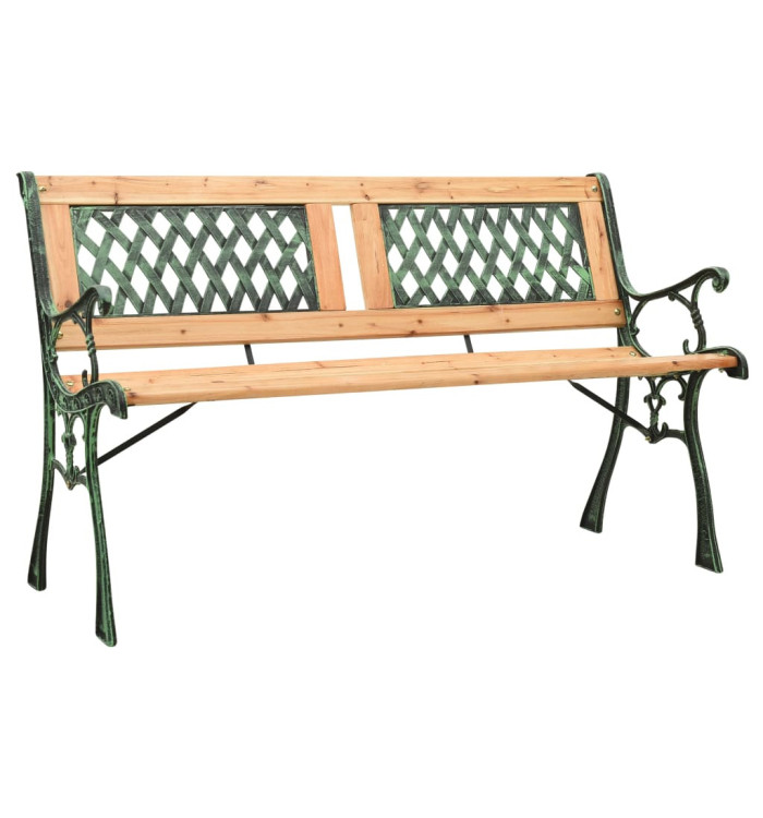 Banc de jardin 122 cm fonte et bois de sapin massif | Mobilier & Déco