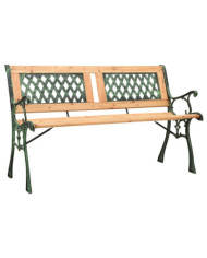 Banc de jardin 122 cm fonte et bois de sapin massif | Mobilier & Déco