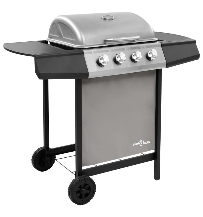 Barbecue gril à gaz avec 4 brûleurs Noir et argenté | Mobilier & Déco