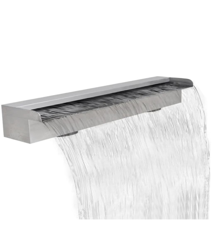 Lame d'eau rectangulaire pour piscine Acier inoxydable 90 cm | Mobilier & Déco