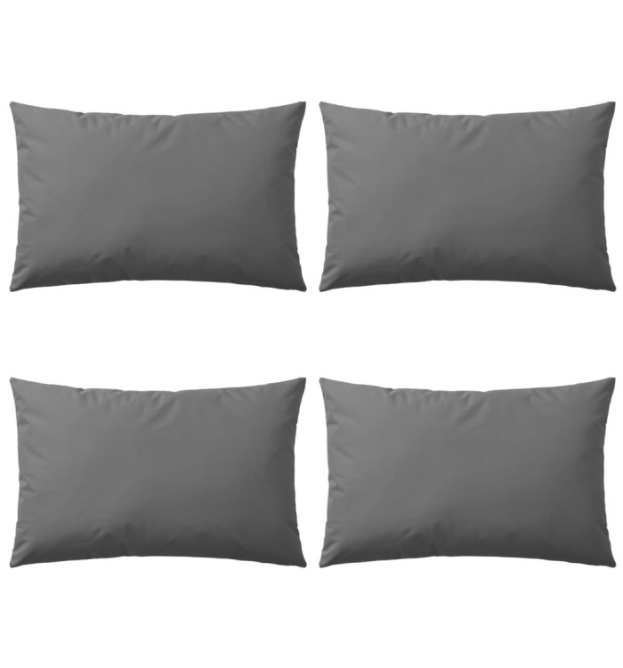 Oreiller d'extérieur lot de 4 60 x 40 cm Gris | Mobilier & Déco