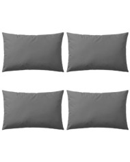 Oreiller d'extérieur lot de 4 60 x 40 cm Gris | Mobilier & Déco