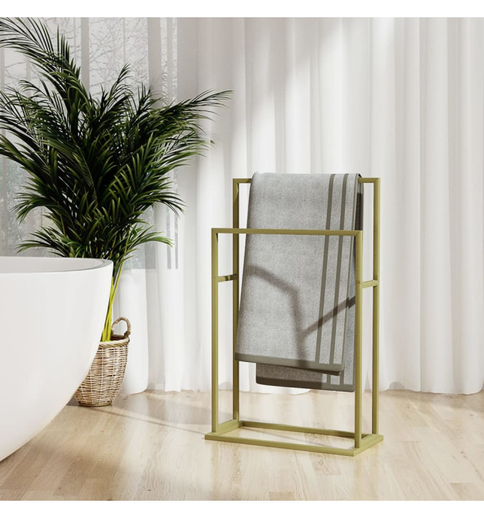 Porte-serviettes sur pied Doré 48x24x78,5 cm Fer | Mobilier & Déco