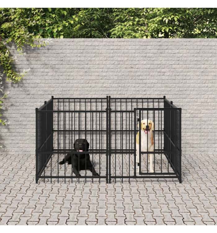 Chenil d'extérieur pour chiens Acier 3,75 m² | Mobilier & Déco