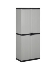 Armoire de rangement de jardin 3 étagères Gris/noir 68x40x168cm | Mobilier & Déco