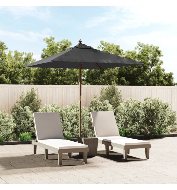 Parasol de jardin avec mât en bois anthracite 198x198x231 cm | Mobilier & Déco