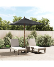 Parasol de jardin avec mât en bois anthracite 198x198x231 cm | Mobilier & Déco