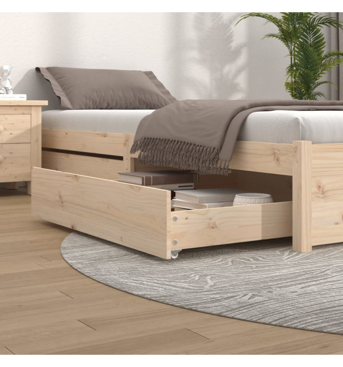 Tiroirs de lit 2 pcs bois de pin massif | Mobilier & Déco