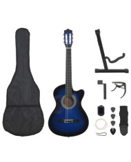 Ensemble de guitare découpée classique 12 pcs 6 cordes Bleu 38" | Mobilier & Déco