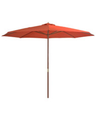 Parasol d'extérieur avec mât en bois 350 cm Terre cuite | Mobilier & Déco