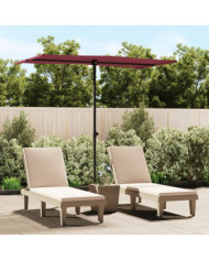 Parasol de jardin et mât en aluminium 180x110 cm rouge bordeaux | Mobilier & Déco