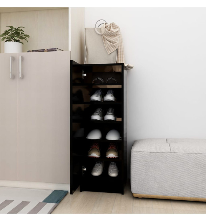 Armoire à chaussures Noir 32x35x92 cm Bois d’ingénierie | Mobilier & Déco
