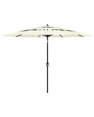 Parasol de jardin à 3 niveaux avec mât en aluminium sable 3 m | Mobilier & Déco