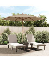 Parasol de jardin avec mât en bois taupe 299x240 cm | Mobilier & Déco