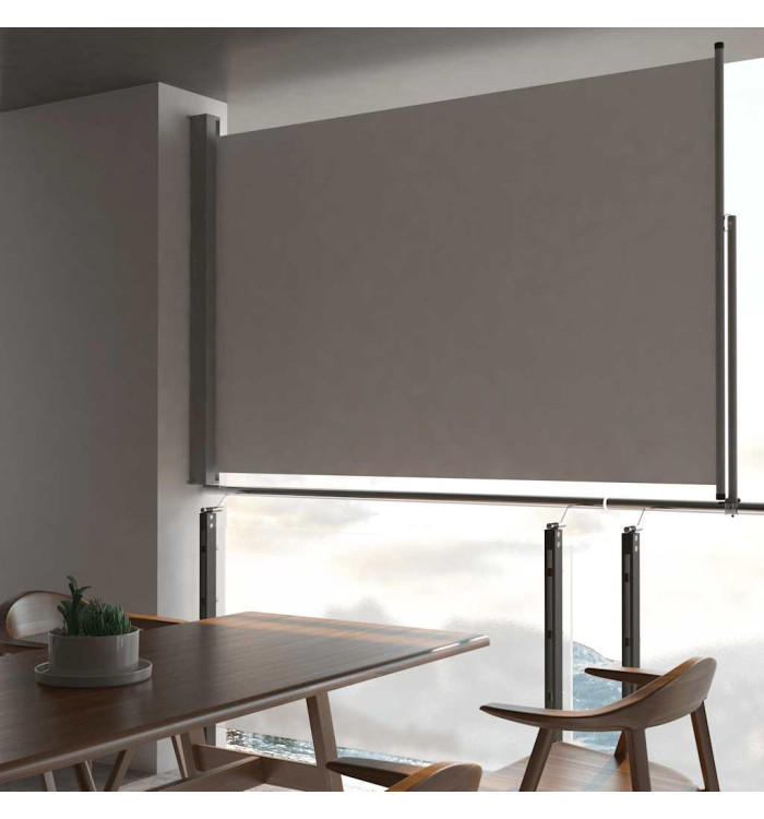 Auvent latéral rétractable de patio 160 x 300 cm Gris | Mobilier & Déco