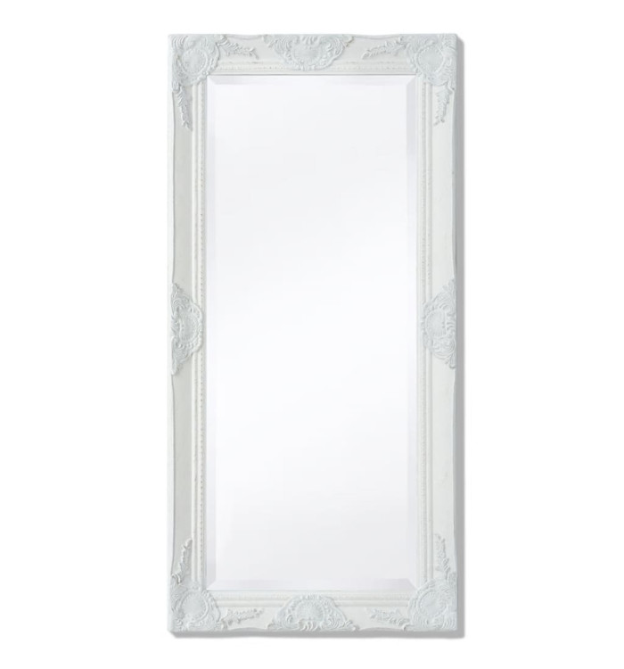 Miroir mural style baroque 100x50 cm blanc | Mobilier & Déco