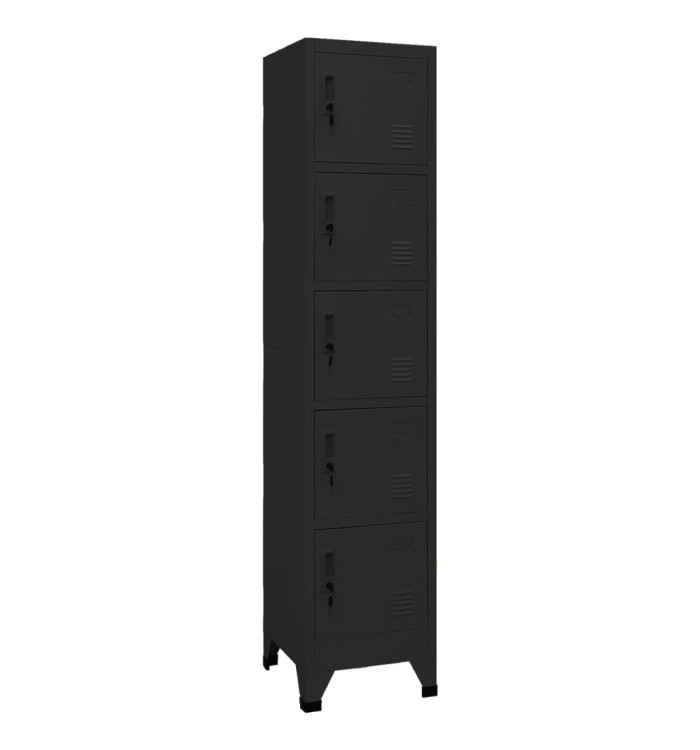 Armoire à casiers Noir 38x40x180 cm Acier | Mobilier & Déco