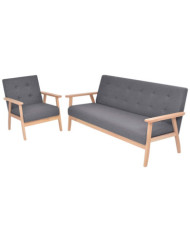 Jeu de canapé 2 pcs Tissu Gris foncé | Mobilier & Déco