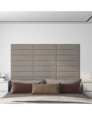 Panneaux muraux 12 pcs Gris clair 60x15 cm Velours 1,08 m² | Mobilier & Déco