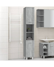 Armoire de bain Sonoma gris 30x30x179 cm Bois d'ingénierie | Mobilier & Déco