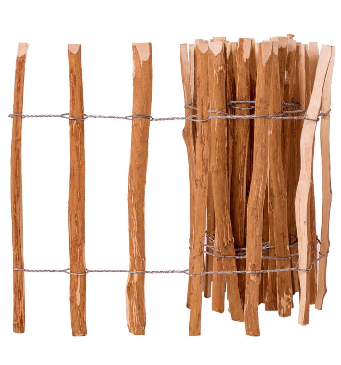 Clôture à piquets Bois de noisetier 60x500 cm | Mobilier & Déco