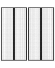 Rideaux de porte anti-insectes 2 pcs et aimants noir 220x100 cm | Mobilier & Déco