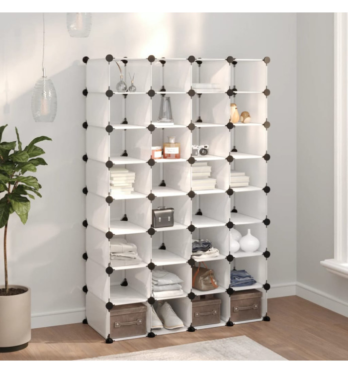 Étagère à chaussures Transparent 93x36,5x140 cm PP | Mobilier & Déco