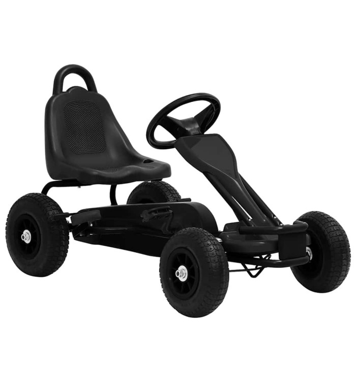 Kart à pédales avec pneus Noir | Mobilier & Déco