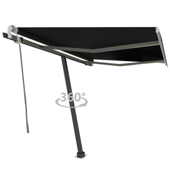 Auvent manuel rétractable sur pied 350x250 cm Anthracite | Mobilier & Déco
