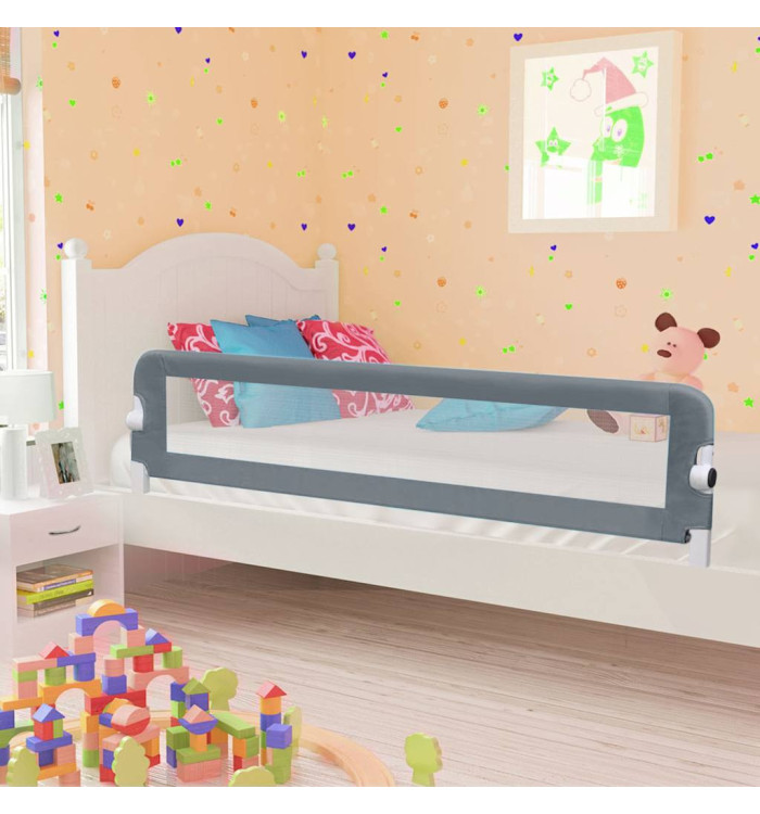 Barrière de sécurité de lit d'enfant Gris 180x42 cm Polyester | Mobilier & Déco