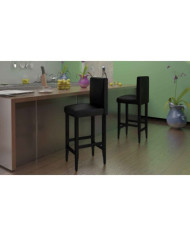 Tabourets de bar lot de 6 noir similicuir | Mobilier & Déco