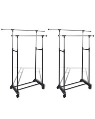 Porte-manteaux réglables 2 pcs 2 rails d'accrochage | Mobilier & Déco